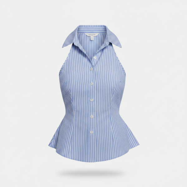 [TP078] The Riviera Striped Halter Shirt