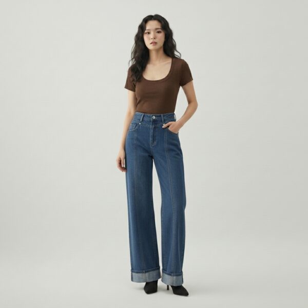 [TP080] Fitted Crew-Neck Top