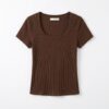 [TP080] Fitted Crew-Neck Top