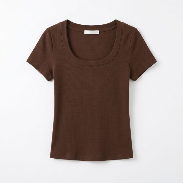 [TP080] Fitted Crew-Neck Top