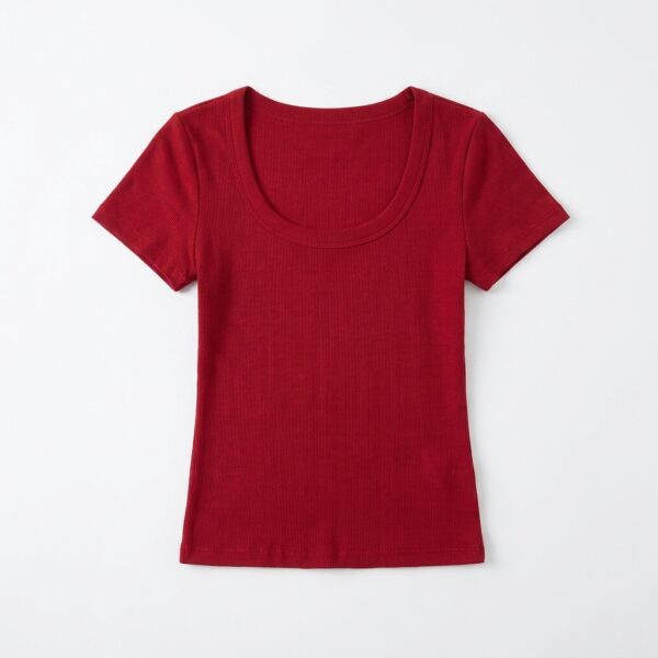 [TP080] Fitted Crew-Neck Top