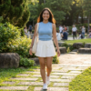 [BM039] Chic Pleated Mini Skirt with Button Detail