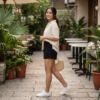 [BM040] Chic High-Waisted Tailored Shorts