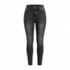 [BM043] Chic High-Rise Washed Black Skinny Jeans