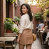 [BM044] Faux Leather High-Waist Mini Skirt