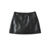 [BM044] Faux Leather High-Waist Mini Skirt