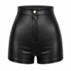 [BM046] Sleek High-Waist Faux Leather Tailored Shorts
