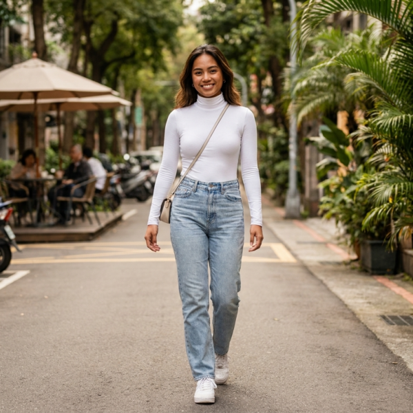 [DC031] Sleek Turtleneck Long Sleeve Bodysuit