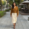 [TP084] Asymmetrical Knit V-Neck Cardigan