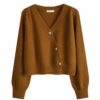 [TP084] Asymmetrical Knit V-Neck Cardigan