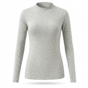[TP086] Mock Neck Long Sleeve Top