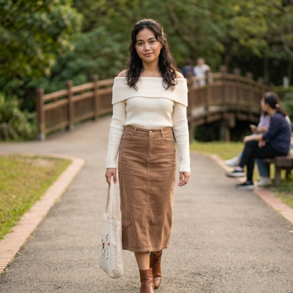 [TP088] Elegant Off-Shoulder Ribbed Knit Sweater