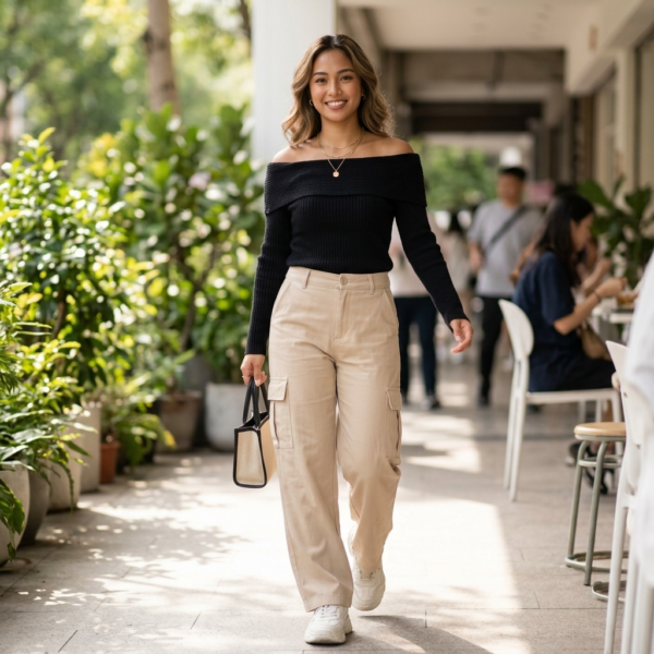 [TP088] Elegant Off-Shoulder Ribbed Knit Sweater