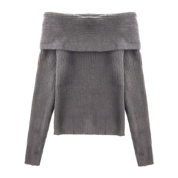 [TP088] Elegant Off-Shoulder Ribbed Knit Sweater
