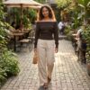 [TP091] Chic Off-Shoulder Ribbed Knit Sweater Top