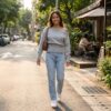 [TP091] Chic Off-Shoulder Ribbed Knit Sweater Top