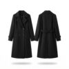[TP092] Timeless Black Double-Breasted Tailored Long Coat