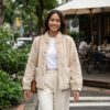 [TP093] Chic Faux Fur Button-Front Jacket with Elegant Stand Collar